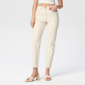 Sinsay - High waist mom szabású farmer - Krém - Női - SD140-01J
