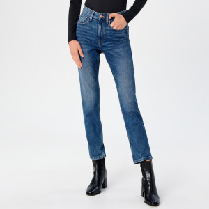 Sinsay - Jeansy straight mid waist - Niebieski - damski - WM296-55J