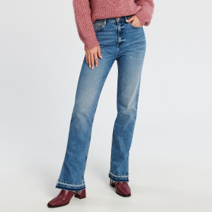 Sinsay - Jeansy straight high waist - Niebieski - damski - WQ598-50J