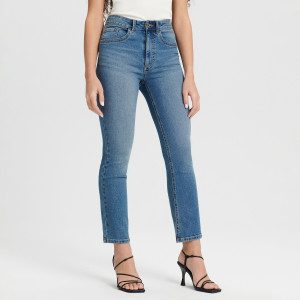 Sinsay - Jeansy flare high waist - Niebieski - damski - WQ599-55J
