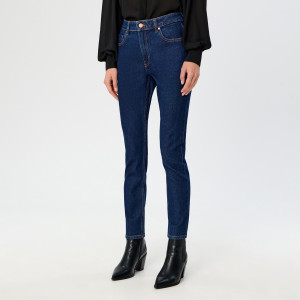 Sinsay - Jeansy straight mid waist - Niebieski - damski - XE350-95J