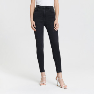 Sinsay - Jeansy skinny high waist - Czarny - damski - XE352-99J