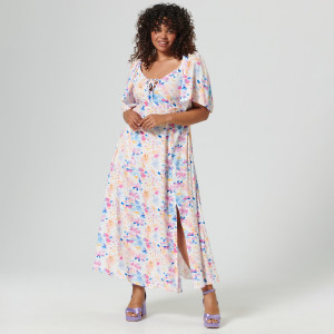 Sinsay - Geblümtes Maxikleid - Türkis - damen - XS732-06X