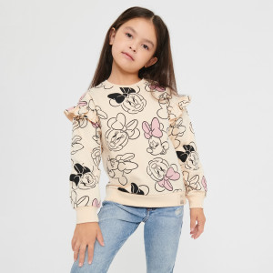 Sinsay - Bluza Myszka Minnie - Beżowy - dziewczynka - XY364-08X