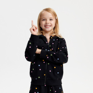 Sinsay - Bluza rozpinana - Czarny - dziewczynka - YA226-99X