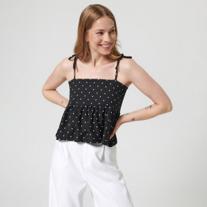 Sinsay - Top - Czarny - damski - YK670-99X
