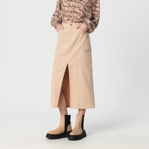 Sinsay - Spódnica midi - Beżowy - damski - YZ798-08X