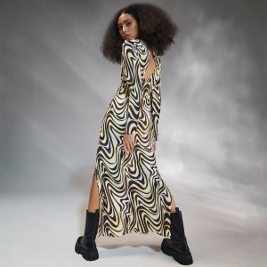 Sinsay - Vestido maxi con motivos - Multicolor - Mujeres - YZ939-MLC