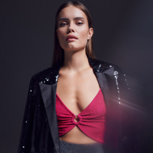 Sinsay - Crop top na ramiączkach - Różowy - damski - ZA161-42X