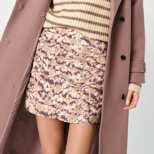 Sinsay - Spódnica mini z marszczeniami - Wielobarwny - damski - ZA348-MLC