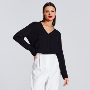 Sinsay - Shirt Aus Viskose - Schwarz - damen - ZB031-99X
