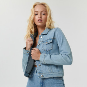 Sinsay - Kurtka jeansowa - Niebieski - damski - ZB114-50J