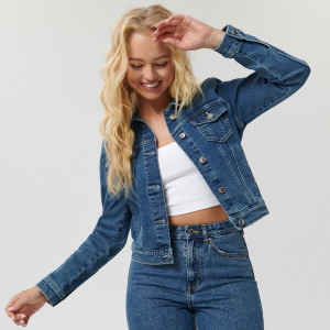 Sinsay - Kurtka jeansowa - Niebieski - damski - ZB114-55J