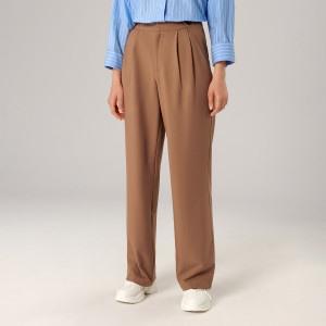 Sinsay - Spodnie loose high waist - Beżowy - damski - ZB128-80X