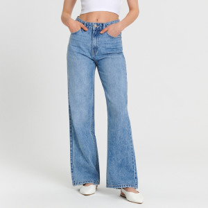 Sinsay - Jeansy wide leg - Niebieski - damski - ZB500-50J
