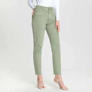 Sinsay - Jeansy straight high waist - Zielony - damski - ZC328-81J