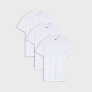 Sinsay - Koszulki polo 3 pack - Biały - chłopiec - ZE305-00X