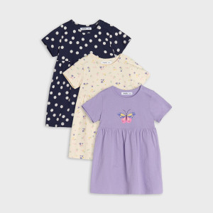 Sinsay - Sukienki 3 pack - Navy - dziewczynka - ZF321-59X