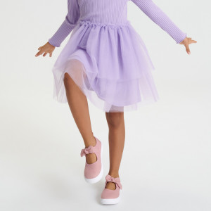 Sinsay - Kleid mit Raffung - Purpur - Mädchen - ZF535-04X