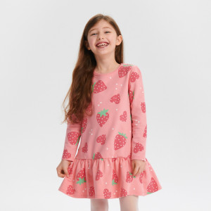 Sinsay - Sukienka babydoll - Różowy - dziewczynka - ZF553-35X