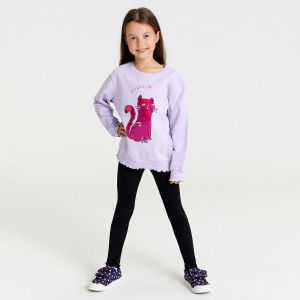 Sinsay - Komplet: bluza i legginsy - Fioletowy - dziewczynka - ZF821-04X