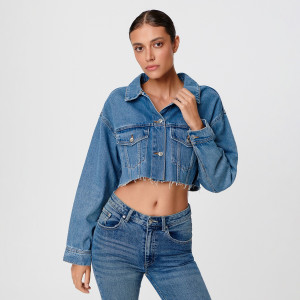 Sinsay - Kurtka jeansowa - Niebieski - damski - ZK068-55J