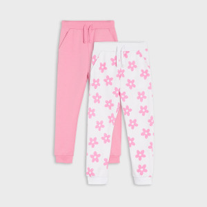 Sinsay - Spodnie dresowe jogger 2 pack - Różowy - dziewczynka - ZP212-30X