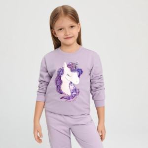 Sinsay - Bluza z cekinami - Fioletowy - dziewczynka - ZP232-04X