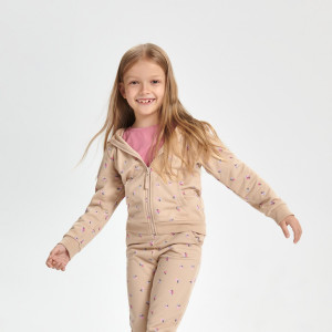 Sinsay - Felpa con zip - Beige - Bambina - ZP234-08X