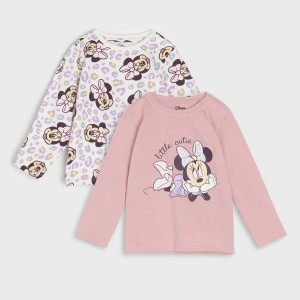 Sinsay - Koszulki Myszka Minnie 2 pack - Fioletowy - dziewczynka - ZP266-34X