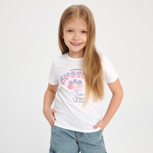 Sinsay - Koszulka z nadrukiem - Biały - dziewczynka - ZP301-00X