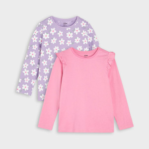 Sinsay - Koszulki 2 pack - Fioletowy - dziewczynka - ZP425-04X
