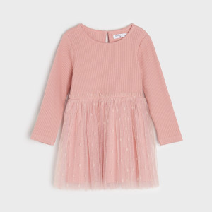 Sinsay - Sukienka z tiulem - Różowy - dziewczynka - ZP519-39X