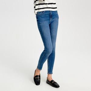 Sinsay - Rifle high waist skinny - Tmavomodrá - Žena - ZT884-59J