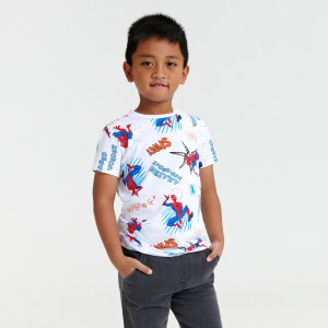 Sinsay - Koszulka Spiderman - Biały - chłopiec - ZU510-00X