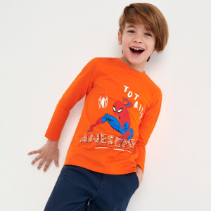 Sinsay - Koszulka Spiderman - Pomarańczowy - chłopiec - ZU511-22X