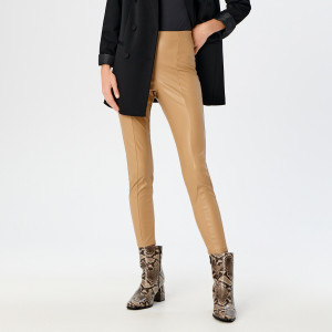 Sinsay - Pantaloni in eco pelle - Beige - Da donna - ZU960-80X