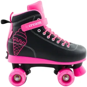 Cream Skates CREAM Scoop Vivid Adjustable Kids Roller Skates (Black/Pink)  - Pink;Black - Size: 31-34 EU