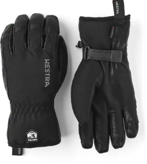 Hestra Army Leather Soft Shell Short Handsker (Sort)