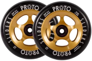 Proto Spoked Sliders Hjul Til Løbehjul 2-Pak (110mm - Black On Gold)