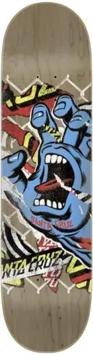 Santa Cruz Damaged Hand Skateboard Deck (Blau)
