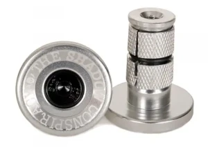 Shadow Deadbolt Alloy Bar Ends (Raw Polish)