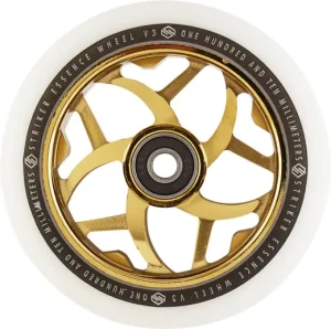 Striker Essence V3 White Stunt Scooter Rolle (110mm - Gold Chrome)
