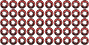 Wicked ABEC 5 Freespin 608 50-Pack Kugellager (Rot)