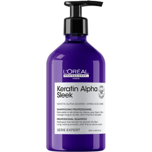 L'Oréal Professionnel Keratin Alpha Sleek Professional Shampoo Reshapes Hair Keratin 500mL