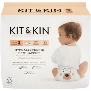Kit & Kin Pañales ecológicos desechables hipoalergénicos 32&nbsp;un. 6-10 kg