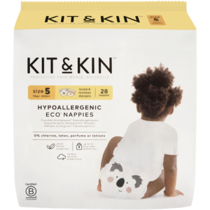 Kit & Kin Pañales ecológicos desechables hipoalergénicos 28&nbsp;un. 11+ kg