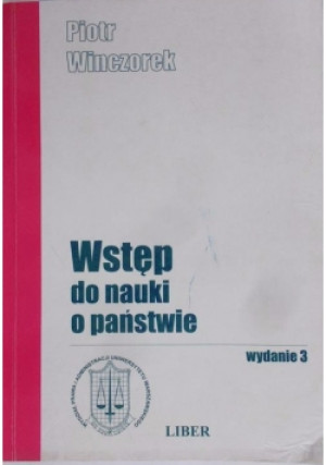 Wstęp do nauki o państwie - Piotr Winczorek - książka  wyd. 1998