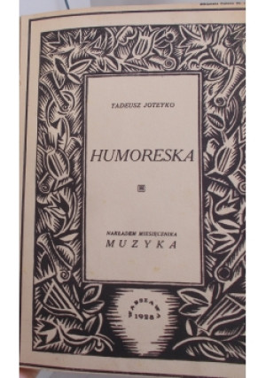 Humoreska, 1928 r. - Tadeusz Joteyko - książka reportaż wyd. 1928