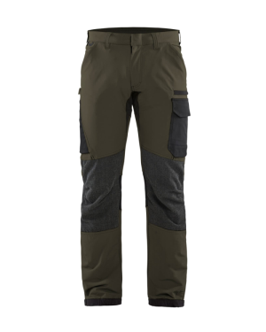Blåkläder 14221645 4-Veis Stretch Arbeidsbukse Mørk oliven/svart 62
